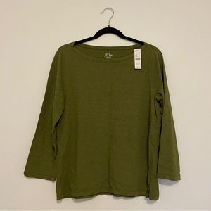 NWT J Crew Slub Tee 3/4 Length Sleeve